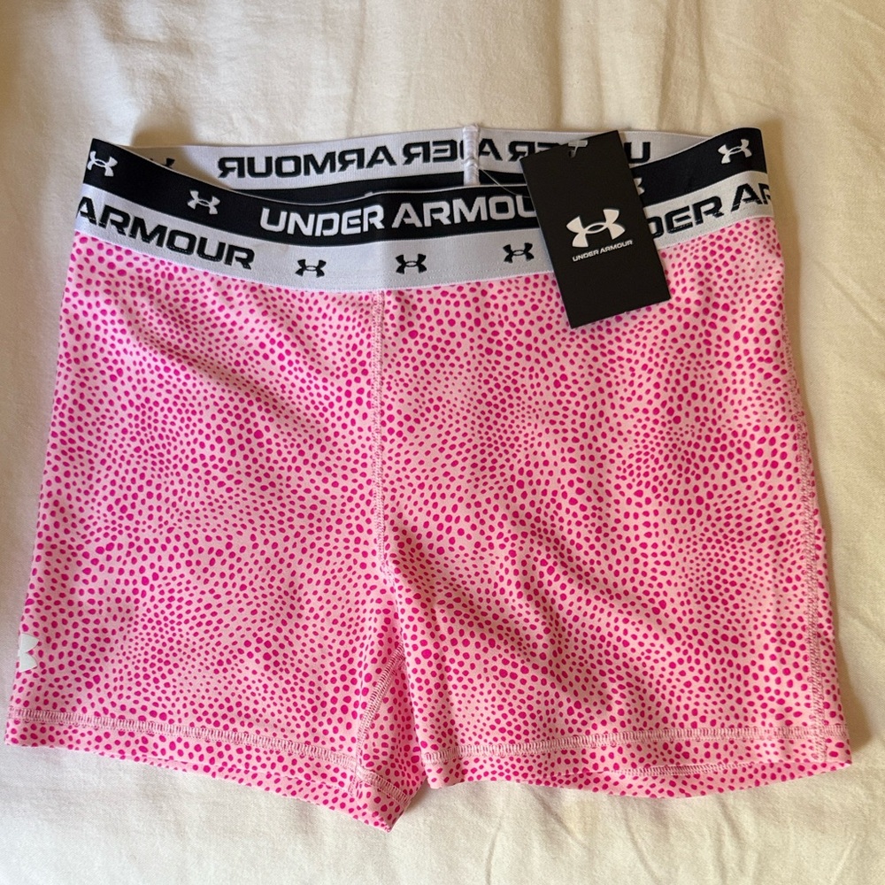 Under Armour Youth Dotted Cute Pink Runner Shorts - NWT